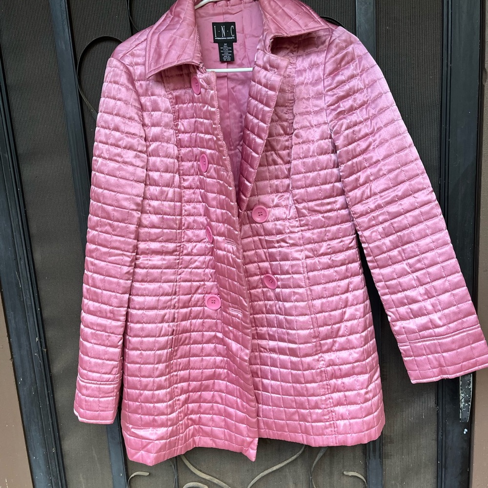 Vintage International Concepts Shiny Pink Quilted Women's Jacket